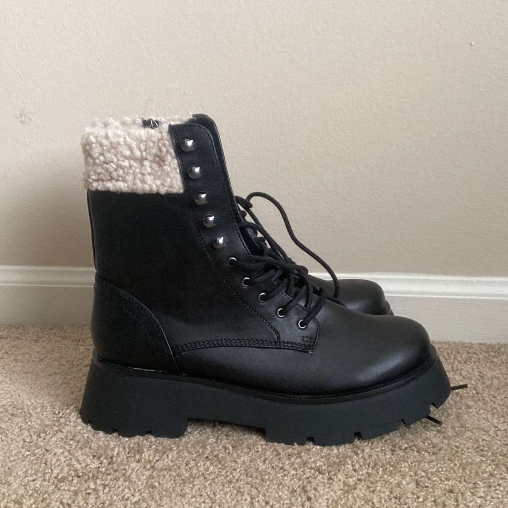 Circus Ny By Sam Edelman Women's Larsa Combat Black Boot Size 8 1/2